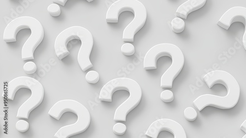 White question marks on a white background symbolize the hidden uncertainty and the need to find answers