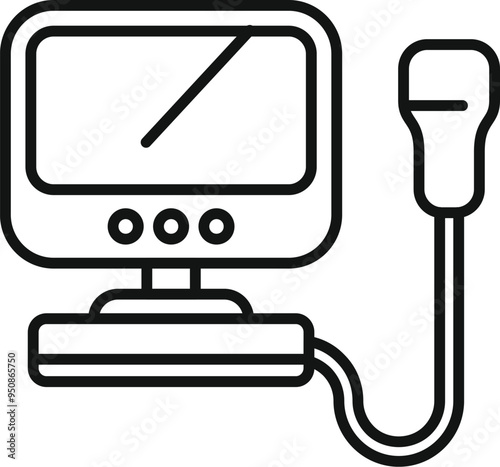 Ultrasound machine displaying an image, used for medical diagnosis and monitoring during pregnancy