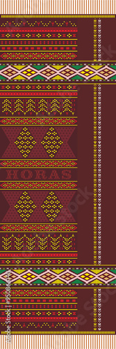 Ulos ornaments with transparent format, PNG, Modern Batak Ulos with gold designs, various colors.