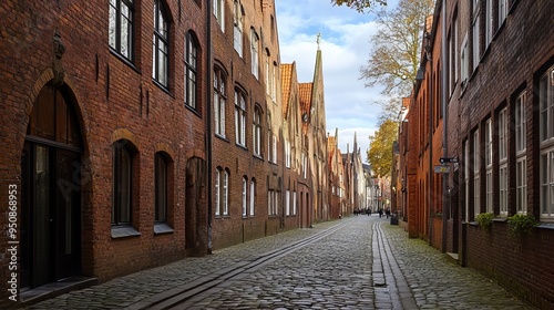 Salzspeicher in the old town of the hanseatic city of LÃ¼beck in Germany  photo