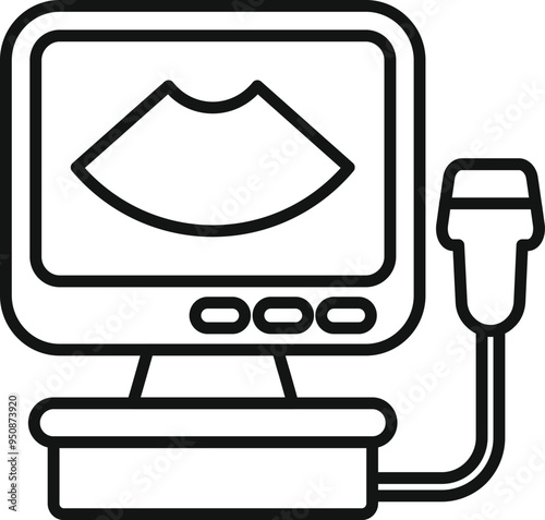 Ultrasound machine showing baby scan during pregnancy examination at clinic