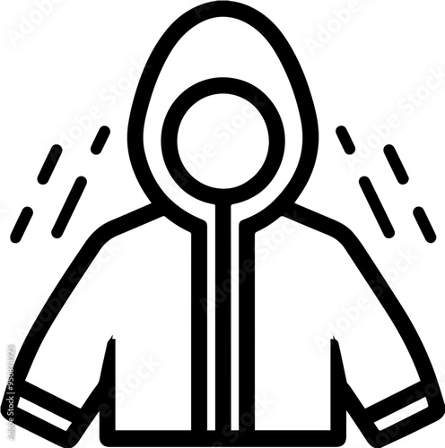 레인코트 아이콘, 우비 이미지, 비오는 날 의상 디자인