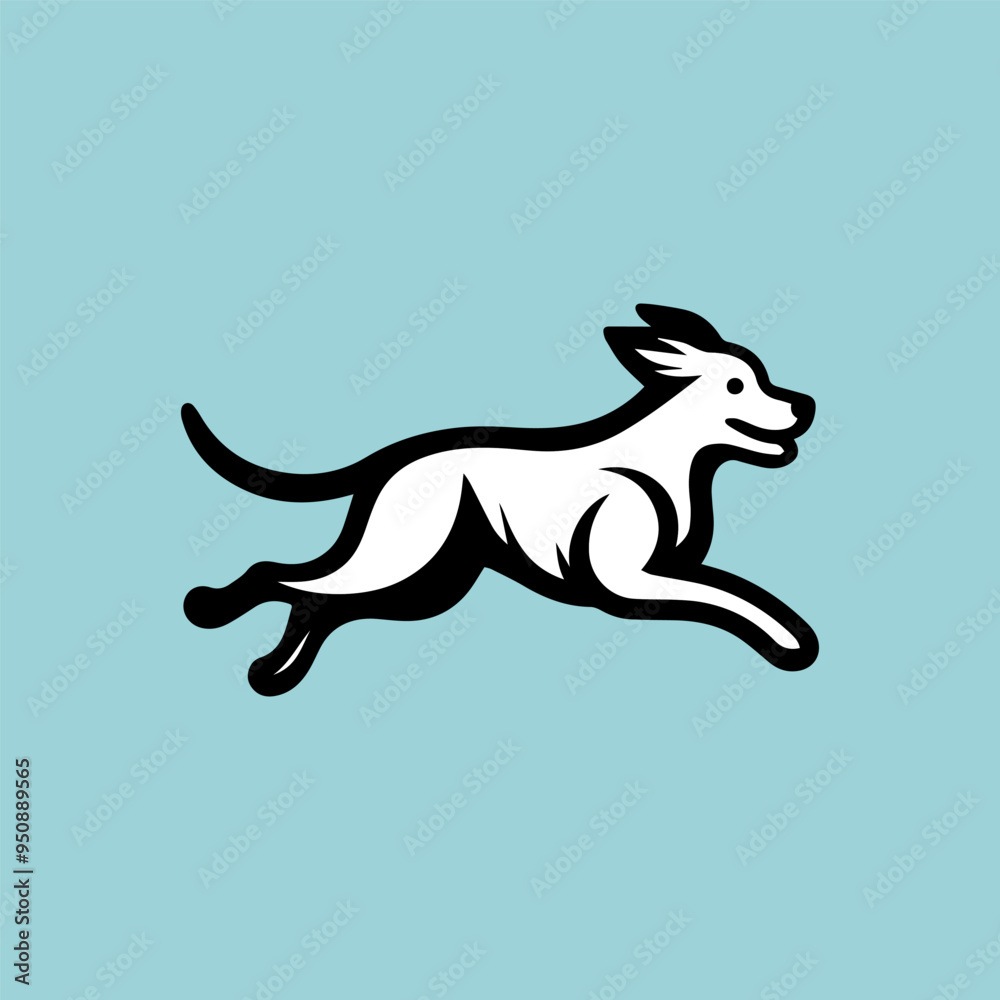 Fototapeta premium silhouette of a white dog