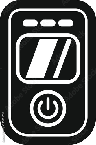 Black glyph icon for a digital breathalyzer showing blood alcohol content