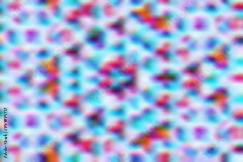A colorful, abstract pattern with a blue background. The colors are bright and vibrant, creating a lively and energetic mood. The pattern is made up of many small dots, giving it a sense of depth