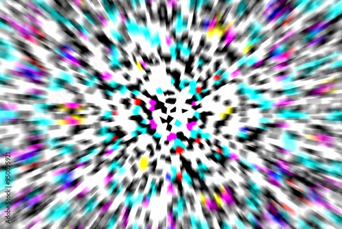 A colorful, blurry image with a white background. The colors are bright and vibrant, creating a sense of energy and excitement. The image appears to be a digital art piece, with the colors
