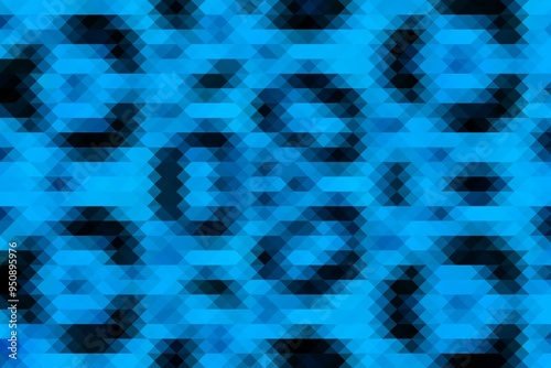 A blue and black checkered pattern with a leopard print. The pattern is made up of triangles and squares