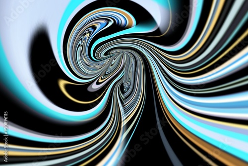 A colorful swirl of lines and shapes that appears to be a work of abstract art. The colors are bright and bold, and the lines seem to be moving and twisting in a dynamic way