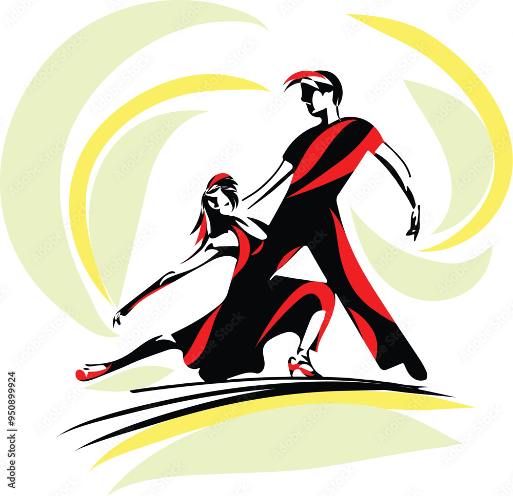 Dancing couple perfect for dance studios, event posters, or music festivals. Dancing couple perfect for dance studios, event posters, or music festivals.