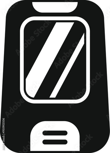 Black silhouette of a portable glucometer for measuring blood glucose levels, an essential tool for managing diabetes