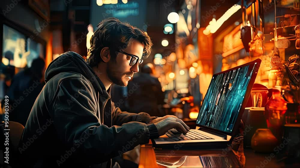 A data analyst examining complex financial data on multiple monitors in a modern office A data analyst examining complex financial data on multiple monitors in a modern office