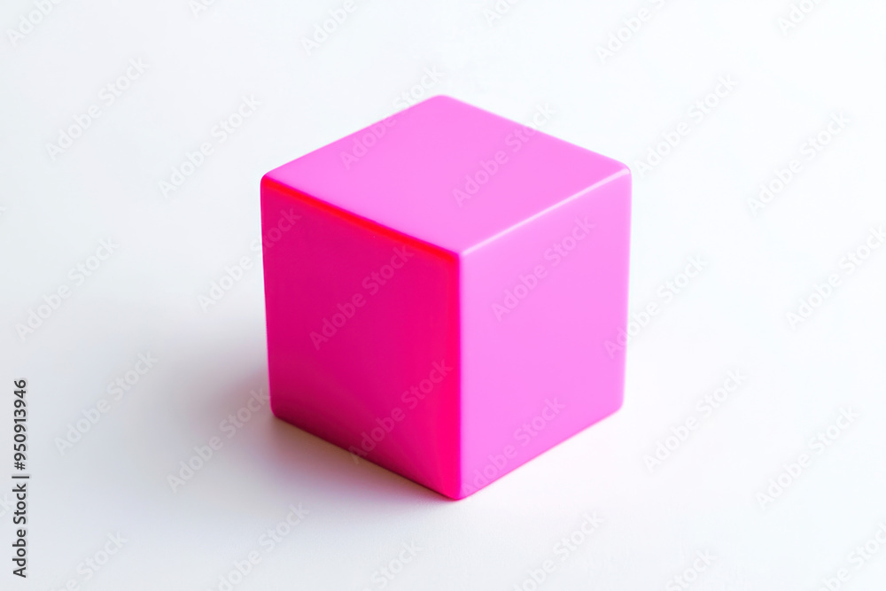 Hot Pink Toy Block Isolated on a White Background. Hot Pink Toy Block Isolated on a White Background.