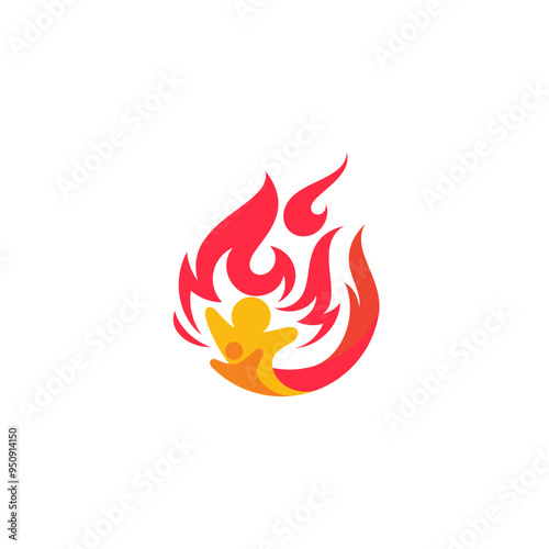 icon of a person burning like fire, spirit icons