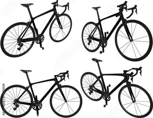 Vector sketch illustration silhouette design image of racing bike for long journey touring
