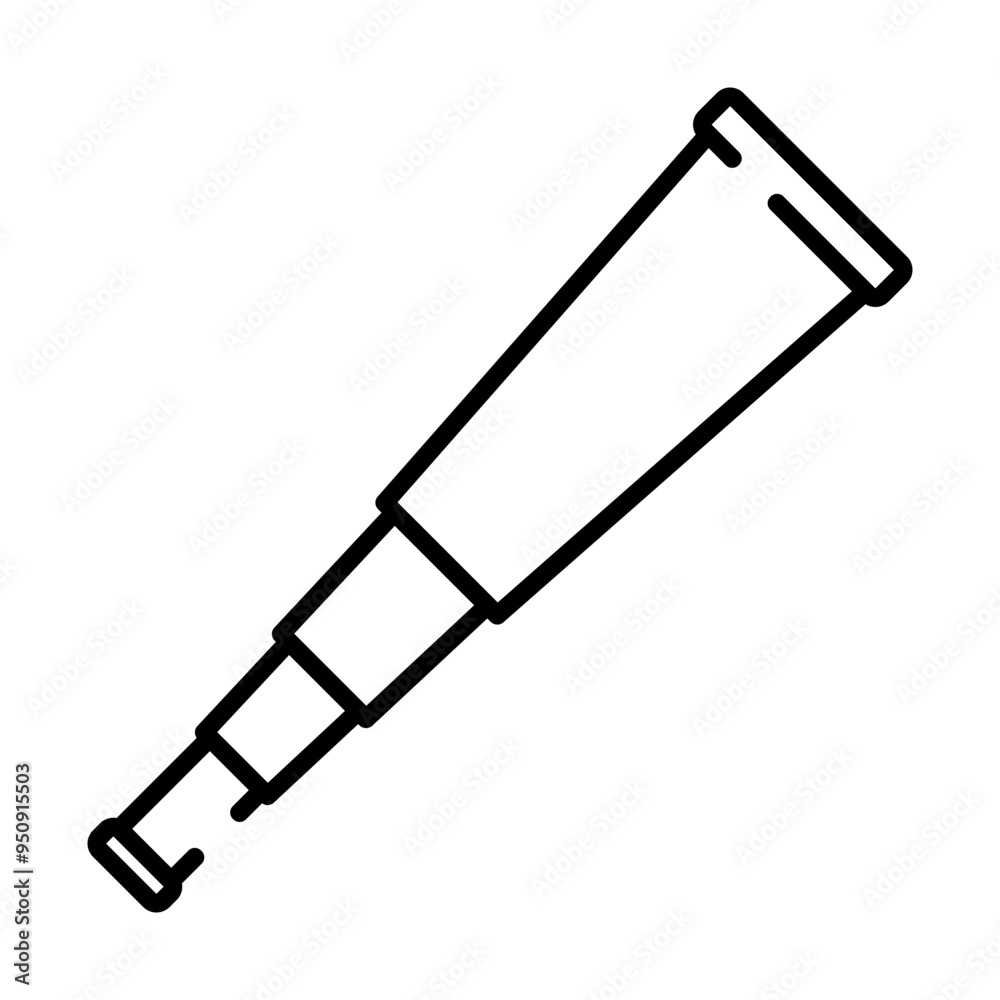 Monocular, telescope, spyglass black line icon
