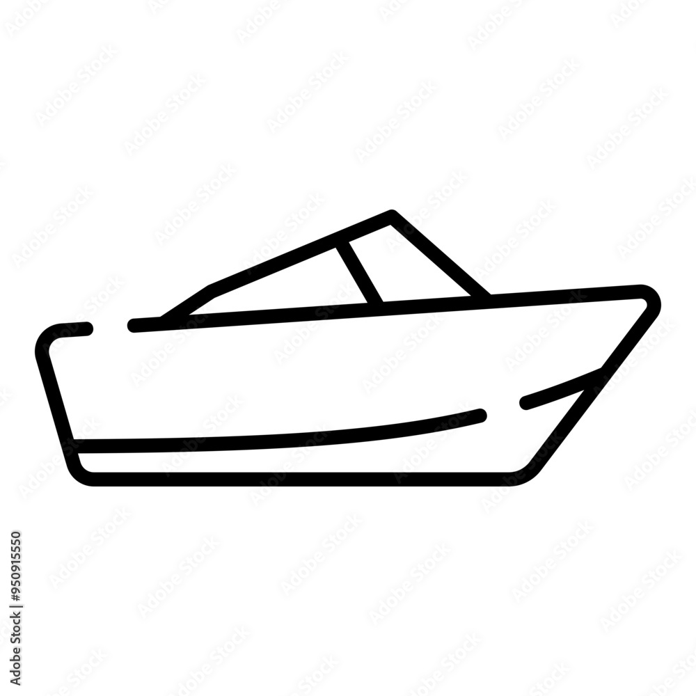 Speedboat, motorboat black line icon Speedboat, motorboat black line icon