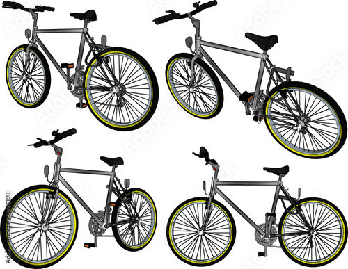 Vector sketch illustration silhouette design image of sport bike for casual cycling with safety lock