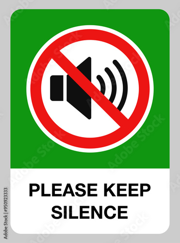 Please Keep Silence Public Sign Vector