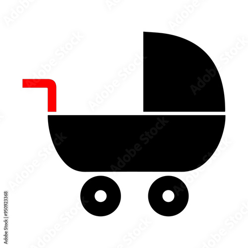 Baby on board icon. Baby stroller icon.