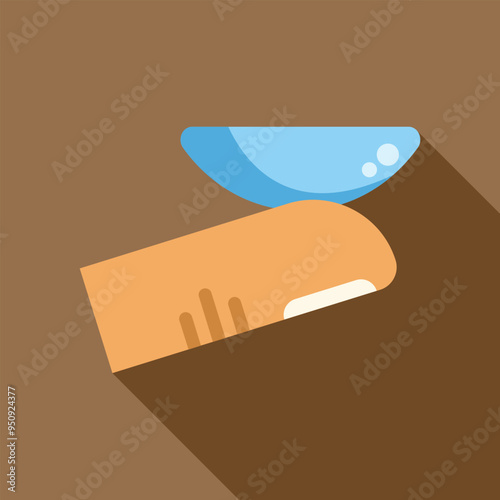Hand holding a contact lens, concept for ophthalmology or optometry