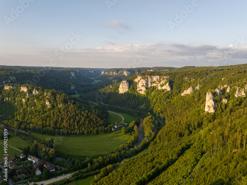 Old town rock Beuron in the upper Danube valley in Germany | Altstadtfelsen Beuron im oberen Donautal photo