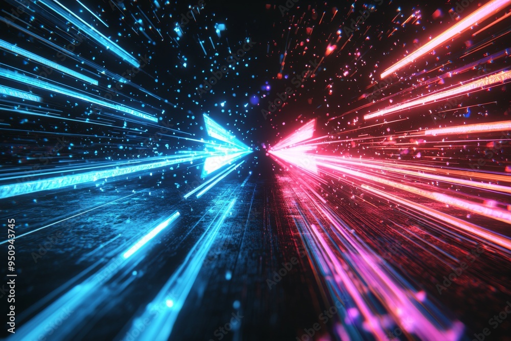 Abstract motion speed glowing effect background created with Generative AI Abstract motion speed glowing effect background created with Generative AI