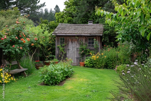 Backyard shed view