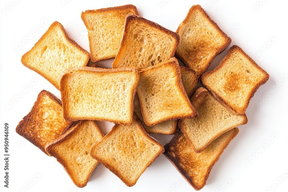 Deliciously Toasted Bread Slices on a White Background Deliciously Toasted Bread Slices on a White Background