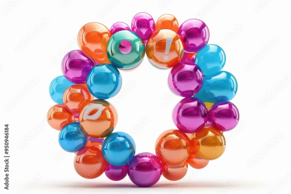 Fototapeta premium Balloon font uppercase letter O