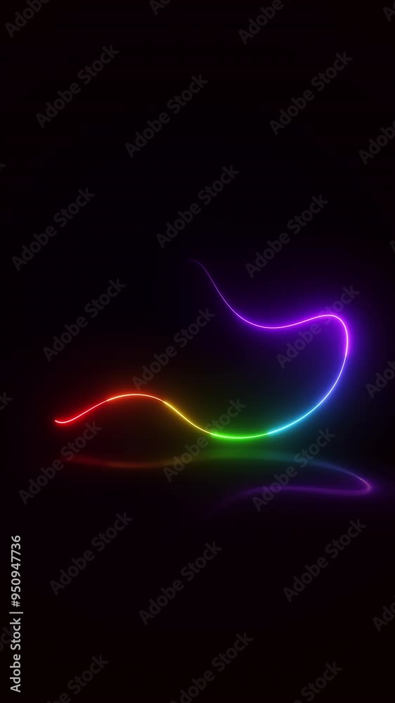 Loop animation of neon glowing laser rays with rainbow hues on black background. Vertical video 4K UHD Loop animation of neon glowing laser rays with rainbow hues on black background. Vertical video 4K UHD
