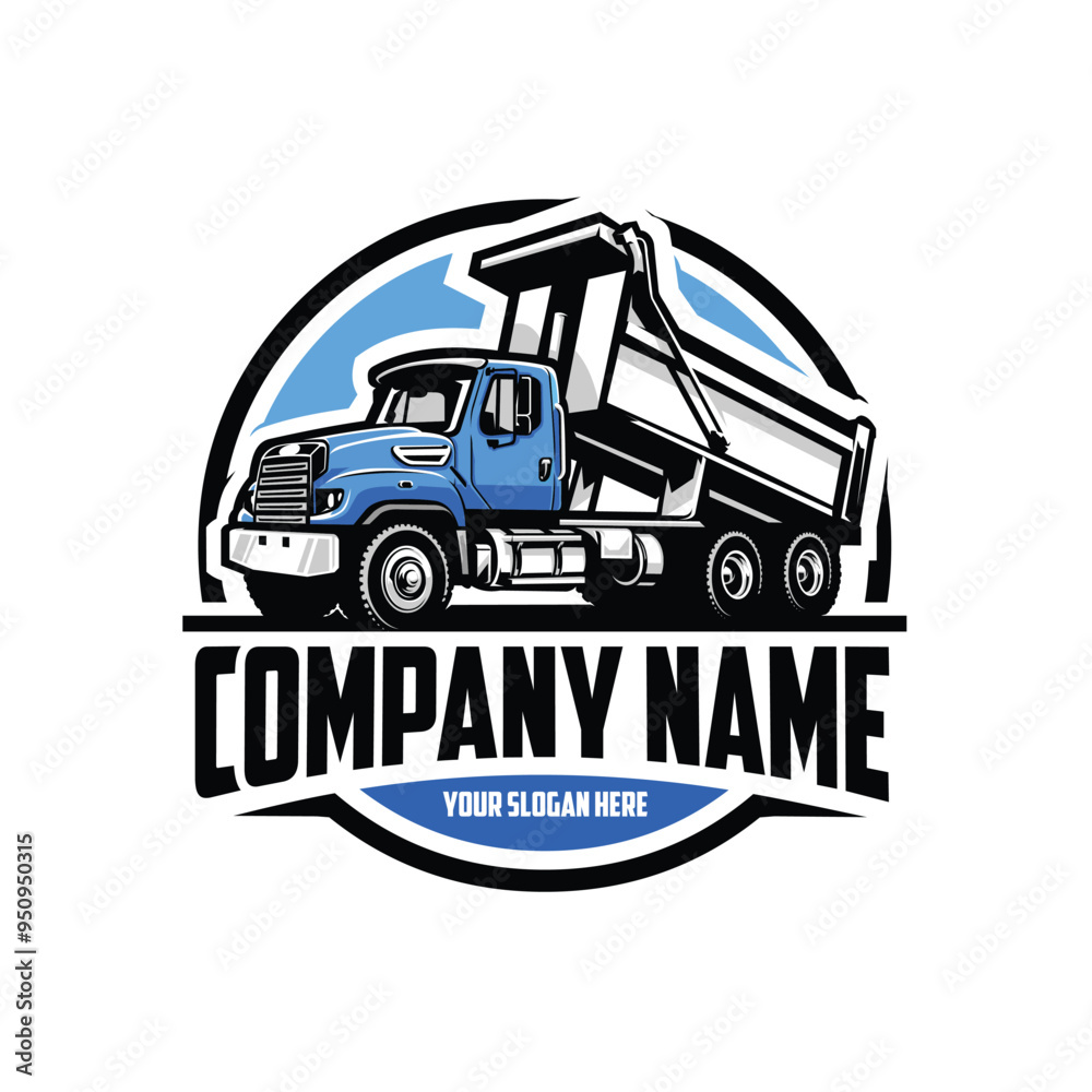 Premium trucking company ready made logo. Dump truck logo vector. Best for tipper trucking and freight related industry Premium trucking company ready made logo. Dump truck logo vector. Best for tipper trucking and freight related industry