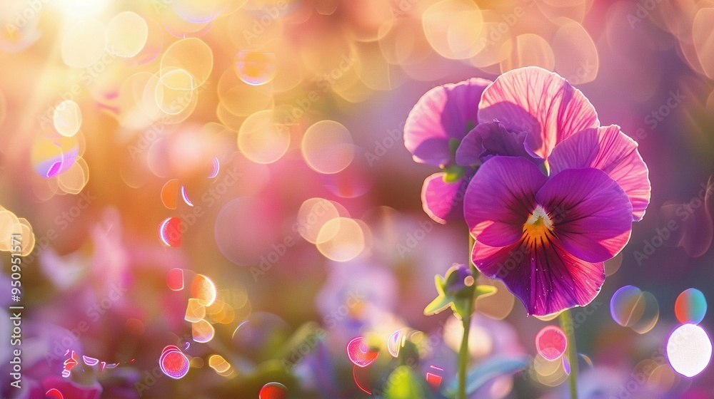 Vibrant Purple Flower with Soft Bokeh Background Vibrant Purple Flower with Soft Bokeh Background