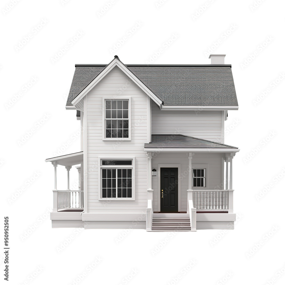 White Simple House on Transparent Background White Simple House on Transparent Background