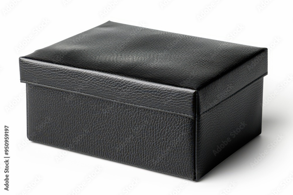 Black leather tissue box isolated with clipping paths Black leather tissue box isolated with clipping paths