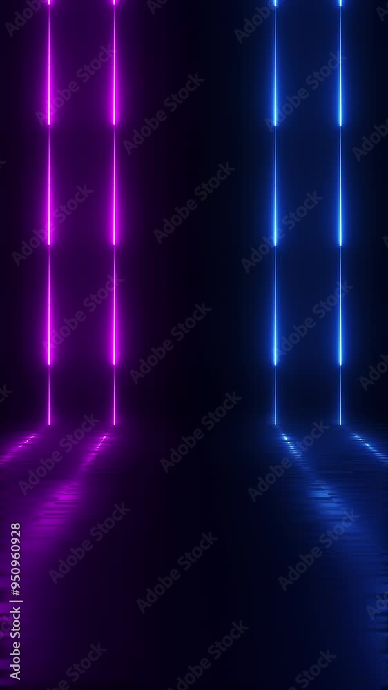 3D render, neon lights looping animation abstract futuristic technology background. Vertical video 4K UHD 3D render, neon lights looping animation abstract futuristic technology background. Vertical video 4K UHD