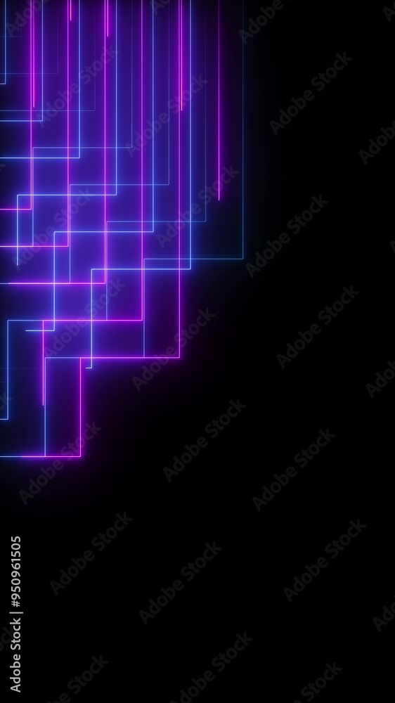 Futuristic neon lines with purple blue lights loop animation vertical video 4K UHD Futuristic neon lines with purple blue lights loop animation vertical video 4K UHD
