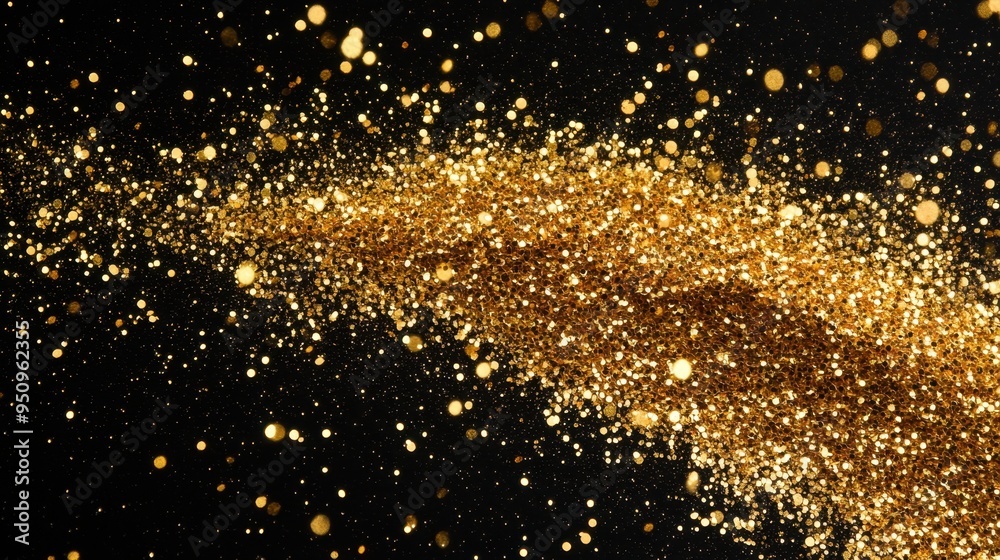 Glittering Golden Cosmic Explosion of Sparkling Stars and Particles Glittering Golden Cosmic Explosion of Sparkling Stars and Particles