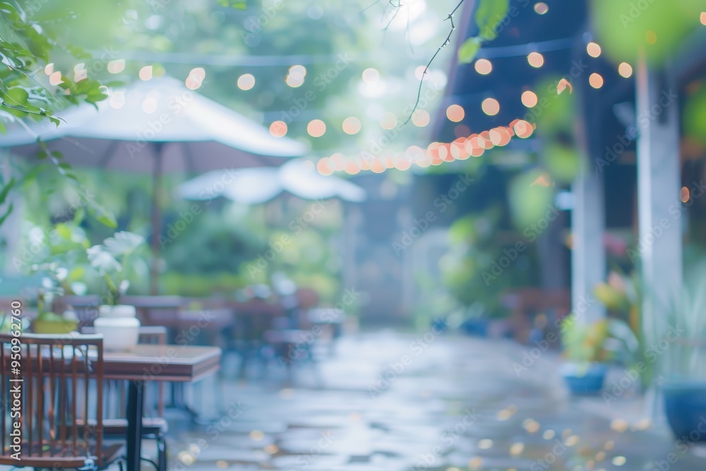 Naklejka premium Blur outdoor cafe for background