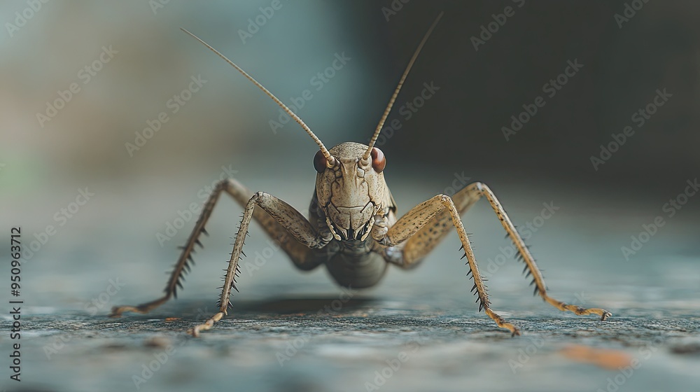 Cricket isolated on metal background Cricket isolated on metal background