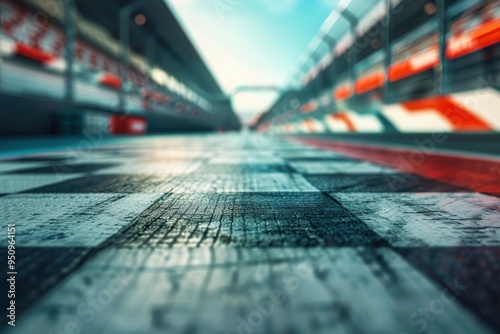 Blurry image of race track starting grid Motorsports circuit