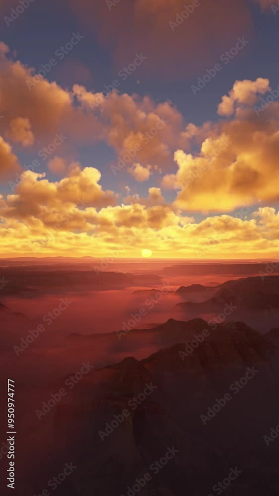 Aerial view of Grand Canyon National Park at sunset with haze. United States of America Aerial view of Grand Canyon National Park at sunset with haze. United States of America