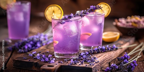 Exquisite lavender lemonade with homemade lavender honey syrup for a healthier and more delicious twist Refreshing organic non alcoholic drink