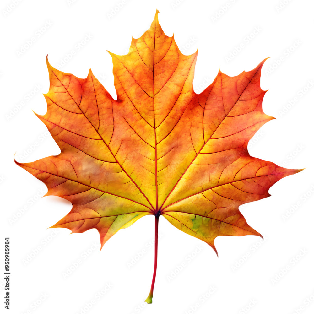 maple autumn leaf with pronounced lines isolated on white background as transparent. PNG maple autumn leaf with pronounced lines isolated on white background as transparent. PNG