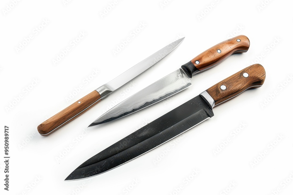 Fillet knife and sharpener on white background Fillet knife and sharpener on white background