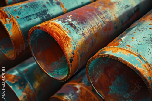 Wallpaper Mural Hot rolled steel pipes in different sizes Torontodigital.ca