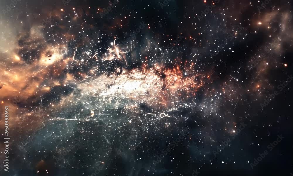 A vibrant cosmic scene with stars, gas, and dust nebulae A vibrant cosmic scene with stars, gas, and dust nebulae