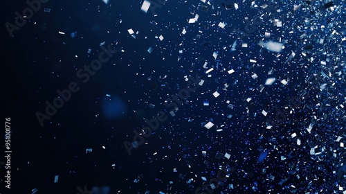 Silver confetti falling