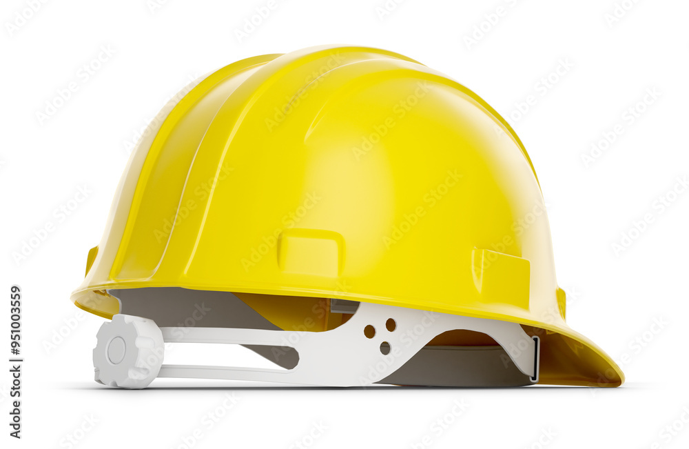 Fototapeta premium Yellow Construction Hard Hat Isolated. Transparent PNG.