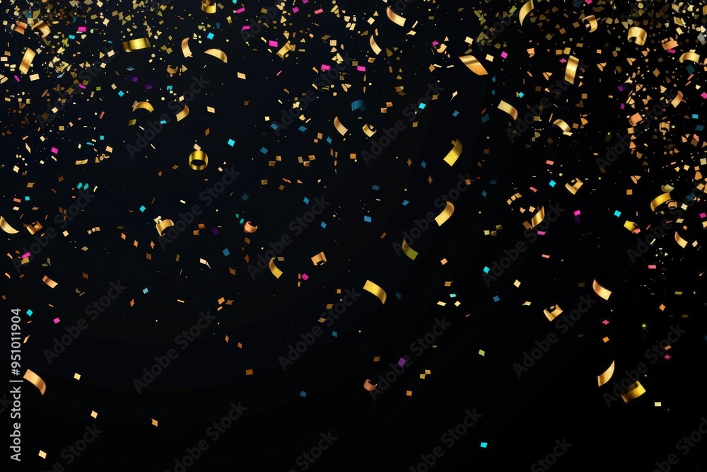 Golden confetti falling