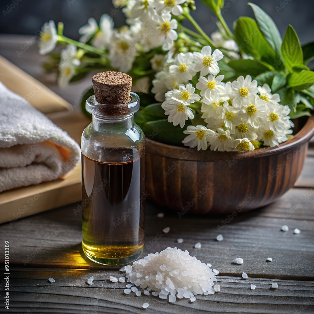 Salt and aroma oil for spa. Salt and aroma oil for spa.